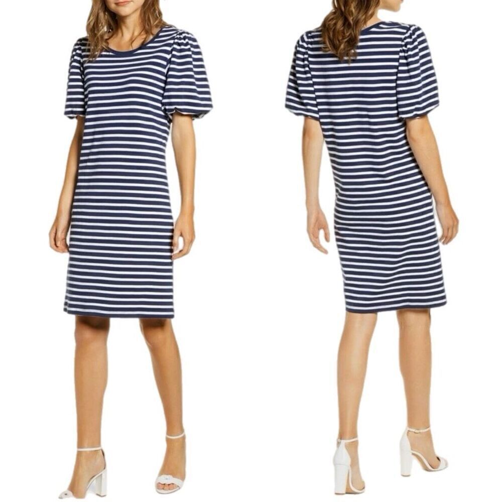 Rachel Parcell Stripe Bubble Sleeve T-Shirt Dress